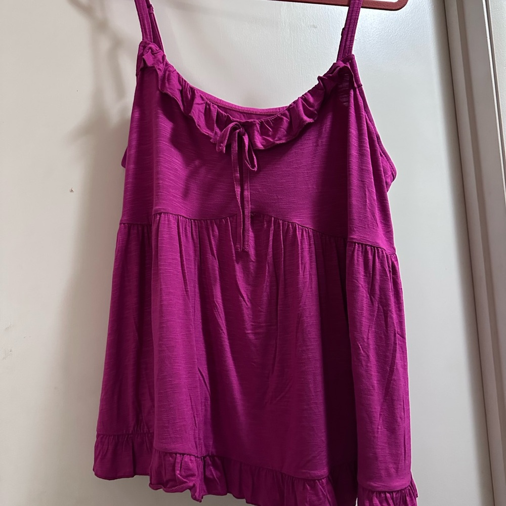 Torrid Pink Ruffled Tie Front Camisole